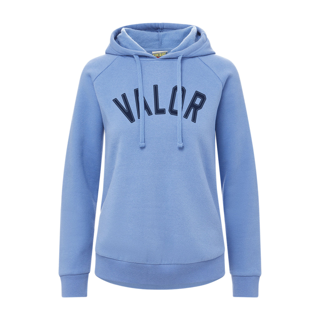 Women's Vintage Appliqué Throwback Hoodie - Columbia Blue