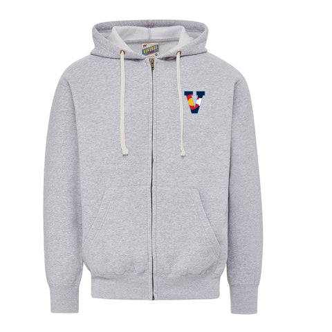 Colorado Flag "V" Inspired Vintage Fleece Full Zip - Grey