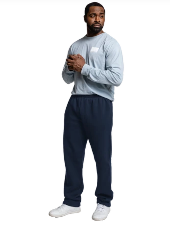 League Men's Open Bottom Sweatpants - Navy