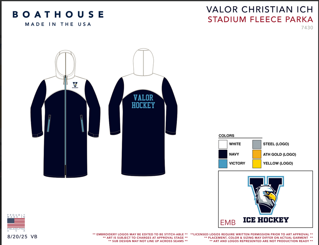 *Pre Order* Boathouse HOCKEY Stadium Fleece Parka