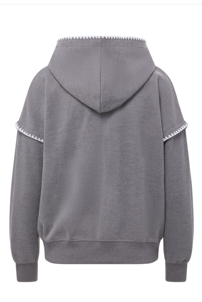 *SALE* MV Sport Crocheted Accent Hoodie - Grey