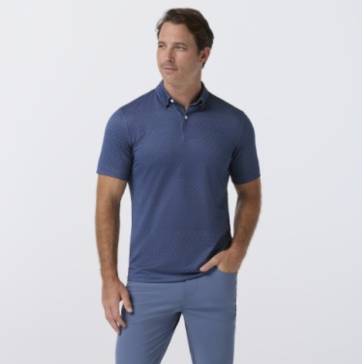 Mizzen & Main - Halyard Polo Shirt - Coastal Wave Meadow