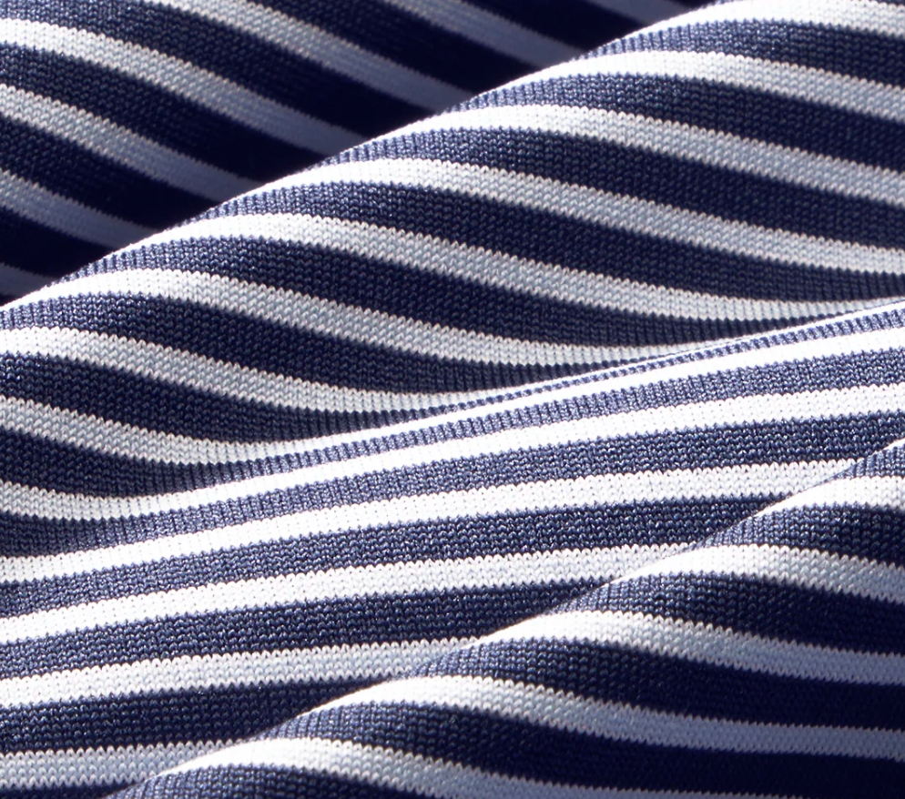 Mizzen & Main Men's Versa SS Polo - Navy Balanced Stripe