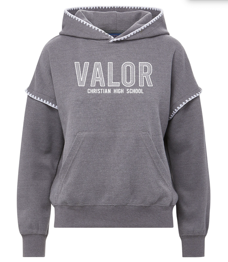 *SALE* MV Sport Crocheted Accent Hoodie - Grey