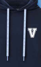 V Hoodie with VCHS Laces - Navy