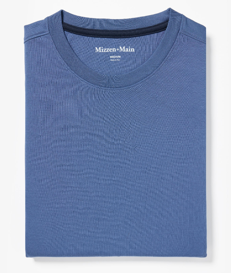 Mizzen & Main Palmer SS Tee Shirt - Coastal Fjord