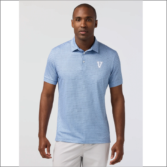 Mizzen & Main Versa SS Polo - Cloud Blue Club Crest