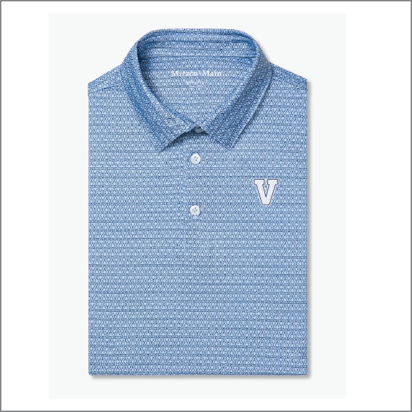Mizzen & Main Versa SS Polo - Cloud Blue Club Crest