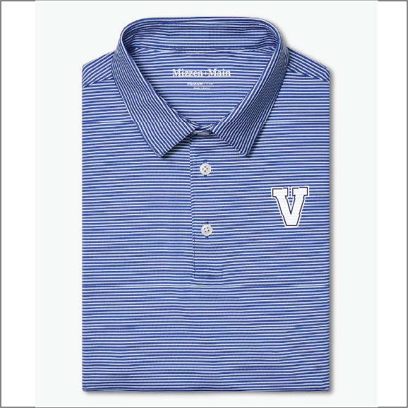 Mizzen & Main Versa SS Polo - Cobalt Balance Stripe