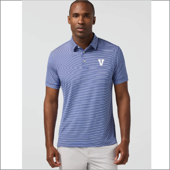 Mizzen & Main Versa SS Polo - Cobalt Balance Stripe