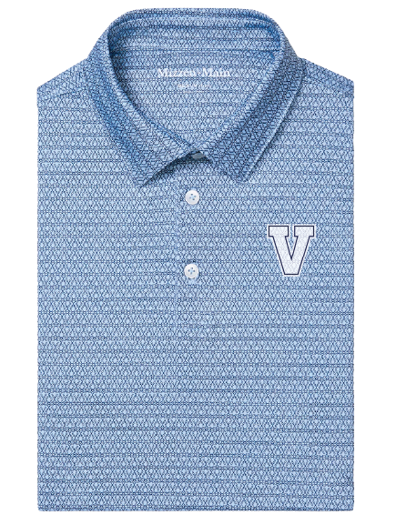 Mizzen & Main Versa SS Polo - Cloud Blue Club Crest