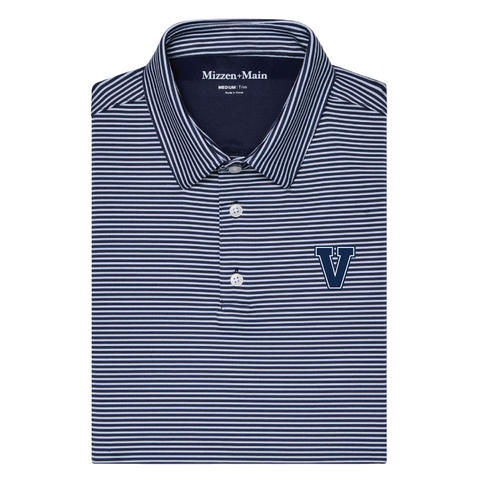Mizzen & Main Men's Versa SS Polo - Navy Balanced Stripe